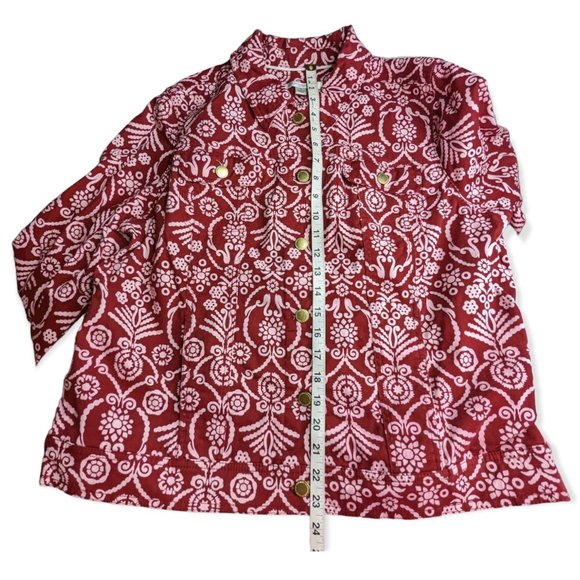 Liz Claiborne New York Button Front Jean Jacket Henna Red Size 16 - Picture 9 of 11